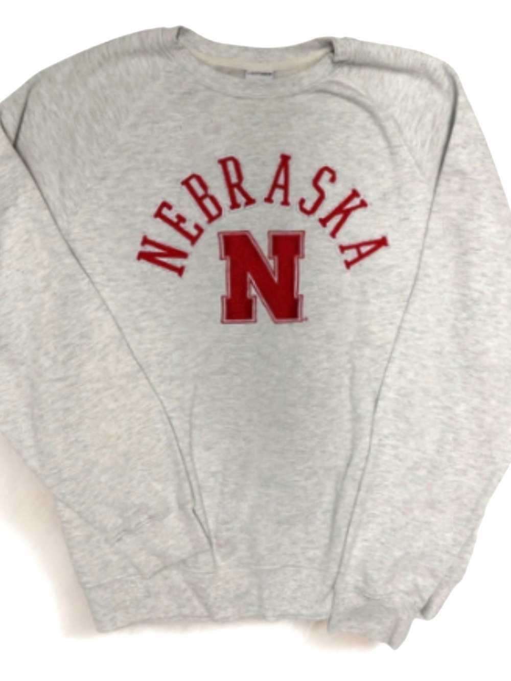 Nebraska Crewneck Sweatshirt - Gray with Red Logo